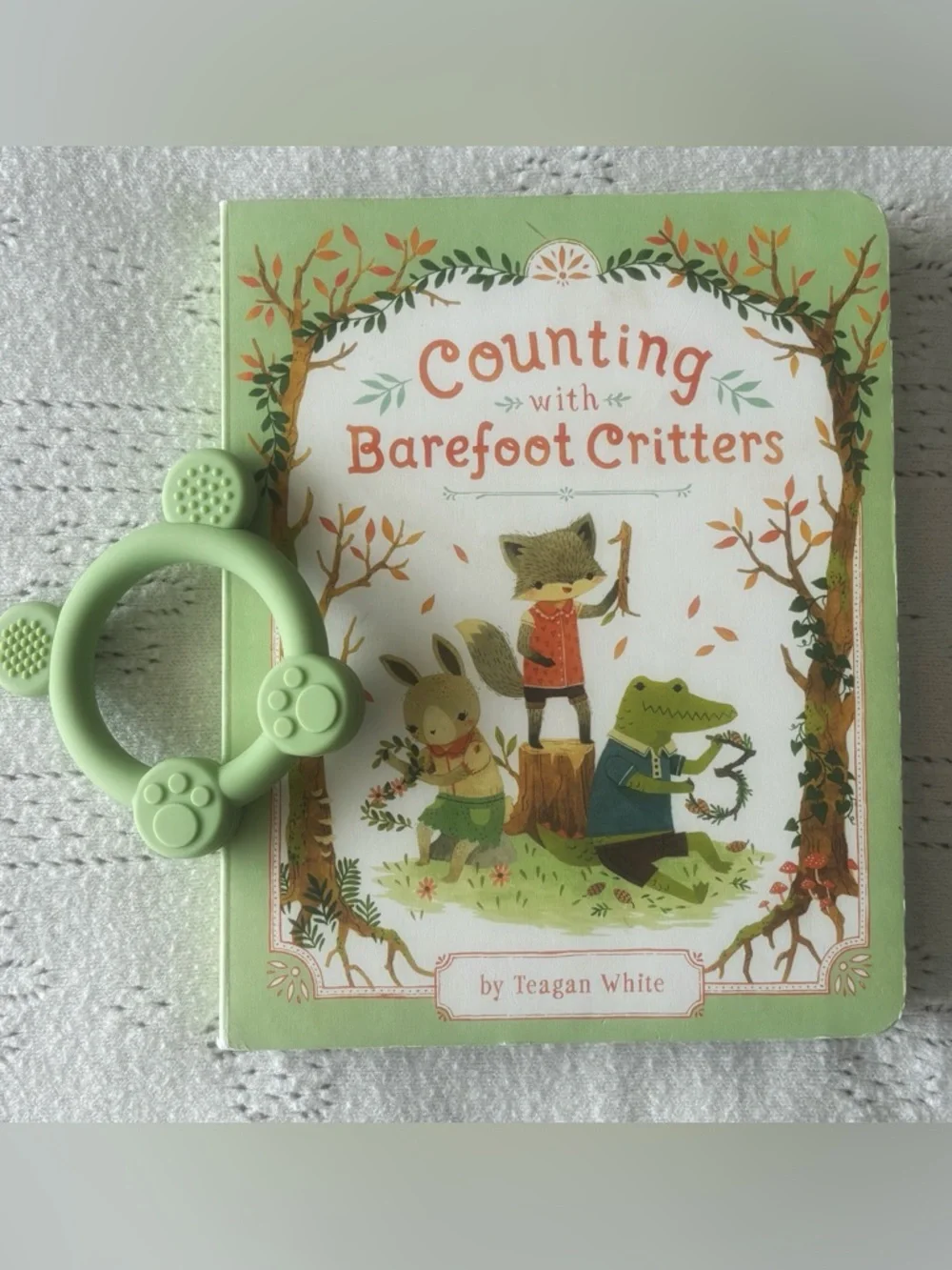 Carter’s Newborn Knit Photo Bundle | Cable Knit Set + Sage Nightgown + Book|Toy - Picture 7 of 7